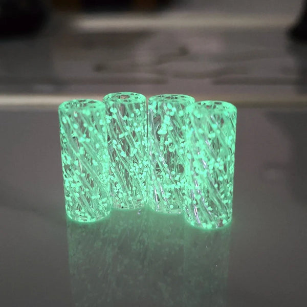 D12mm Glow-in-the-Dark Glass Filter Tips – 5 Pack (7-Hole Design)